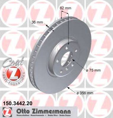 гальмівний диск ZIMMERMANN 150.3442.20