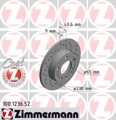 гальмівний диск ZIMMERMANN 100.1236.52