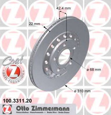 гальмівний диск ZIMMERMANN 100.3311.20