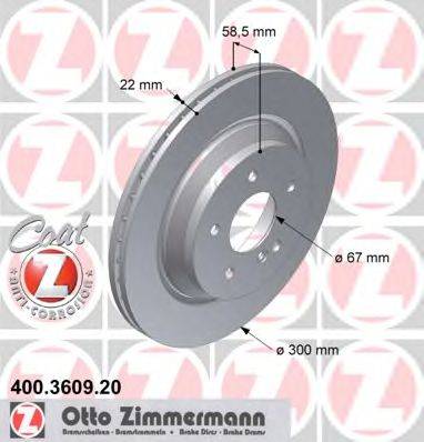 гальмівний диск ZIMMERMANN 400.3609.20