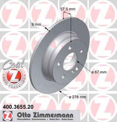 гальмівний диск ZIMMERMANN 400.3655.20