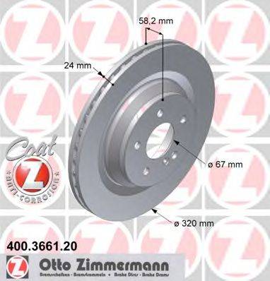 гальмівний диск ZIMMERMANN 400.3661.20