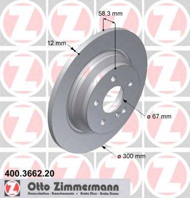 гальмівний диск ZIMMERMANN 400.3662.20