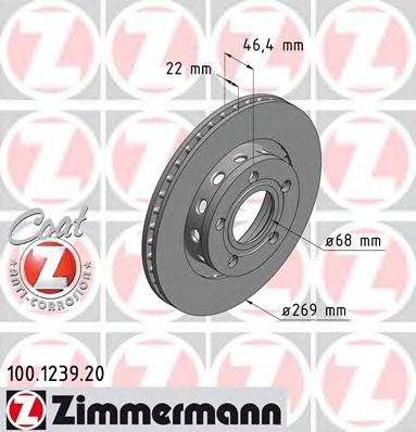 гальмівний диск ZIMMERMANN 100.1239.20