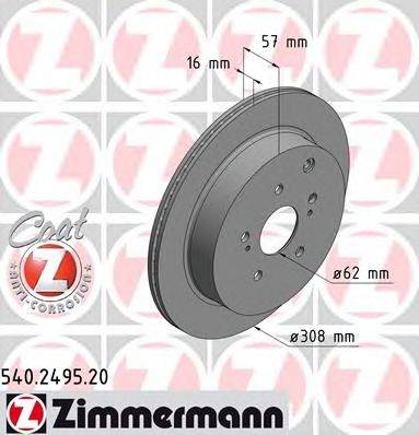 гальмівний диск ZIMMERMANN 540.2495.20