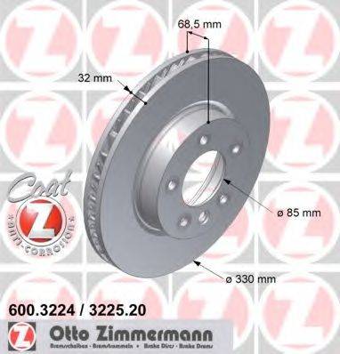 гальмівний диск ZIMMERMANN 600.3225.20