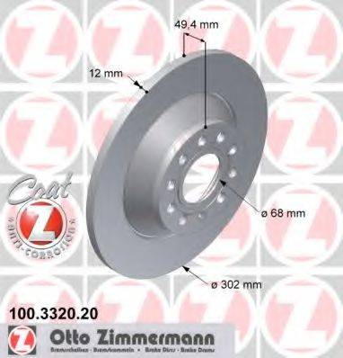 гальмівний диск ZIMMERMANN 100.3320.20