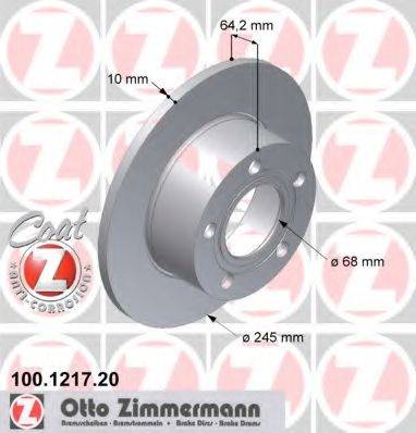 гальмівний диск ZIMMERMANN 100.1217.20