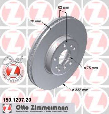 гальмівний диск ZIMMERMANN 150.1297.20