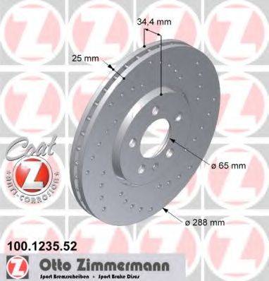 гальмівний диск ZIMMERMANN 100.1235.52