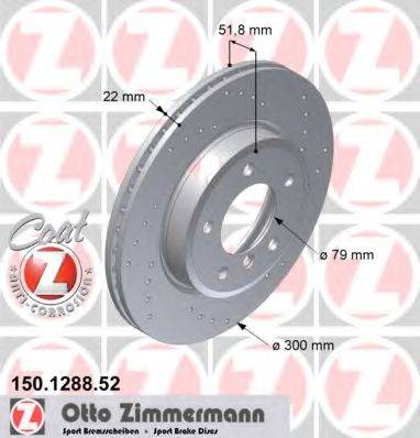 гальмівний диск ZIMMERMANN 150.1288.52