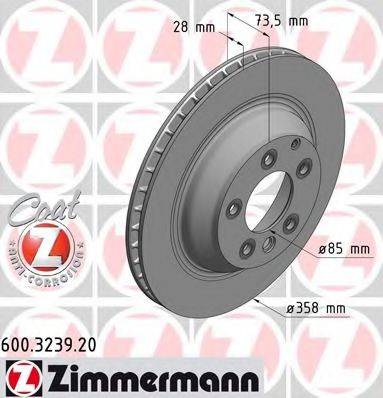 гальмівний диск ZIMMERMANN 600.3239.20