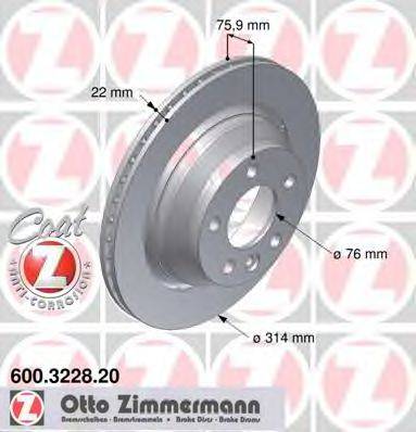 гальмівний диск ZIMMERMANN 600.3228.20