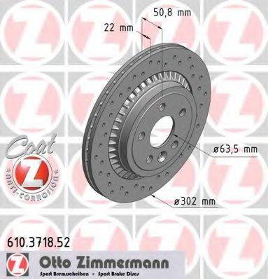 гальмівний диск ZIMMERMANN 610.3718.52