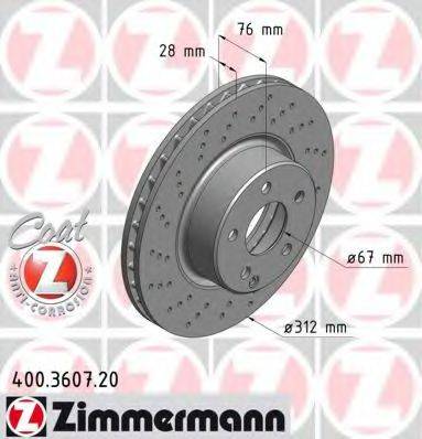 гальмівний диск ZIMMERMANN 400.3607.20