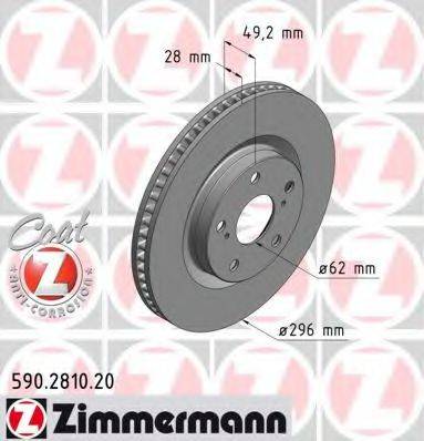 гальмівний диск ZIMMERMANN 590.2810.20