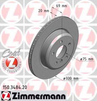 гальмівний диск ZIMMERMANN 150.3484.20