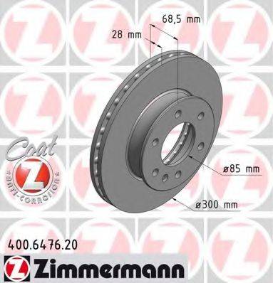 гальмівний диск ZIMMERMANN 400.6476.20